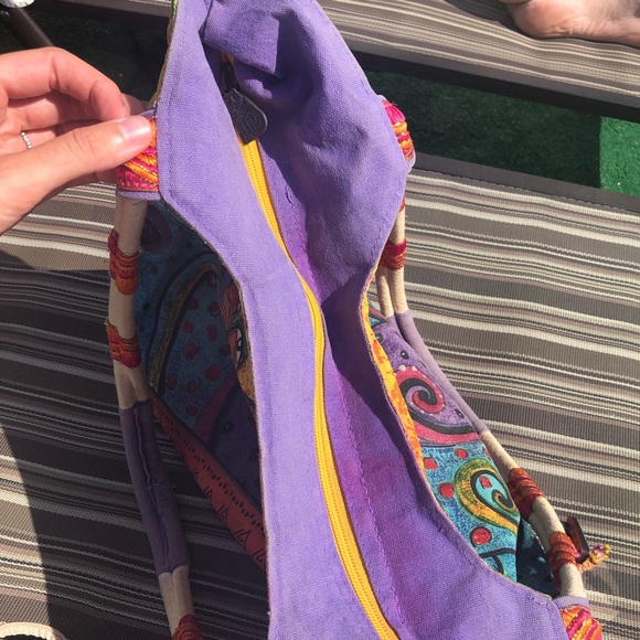 Laurel Burch Large Tote Bag 19" - Colorful Cats Feline Art Print - Canvas Bag - Picture 13 of 16